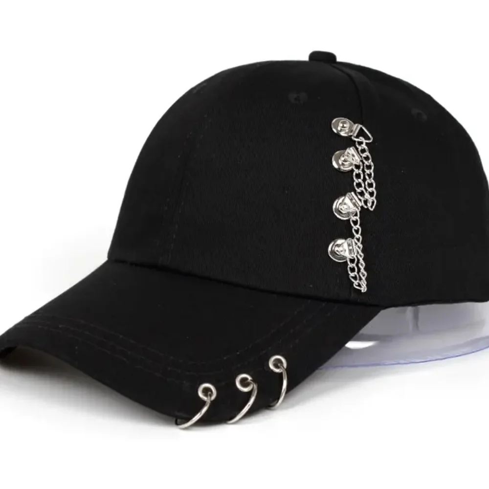 New 1pc Vintage Fashion Personalized Baseball Cap With Chain, hat, T2MIS